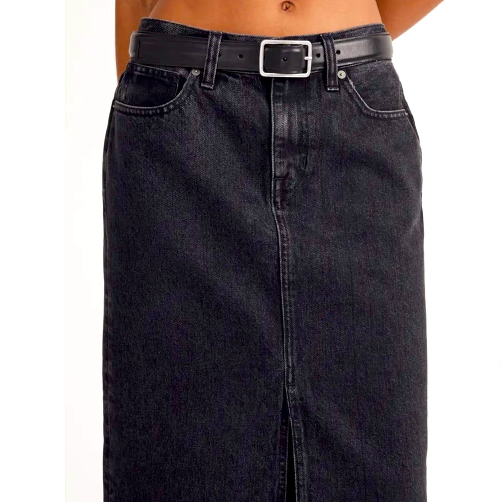 Madewell Black charcoal denim midi new with tags size 30 never worn